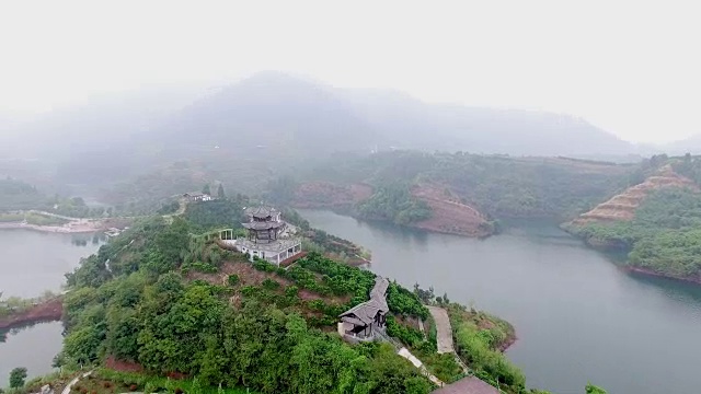 千岛湖景观鸟瞰图视频素材