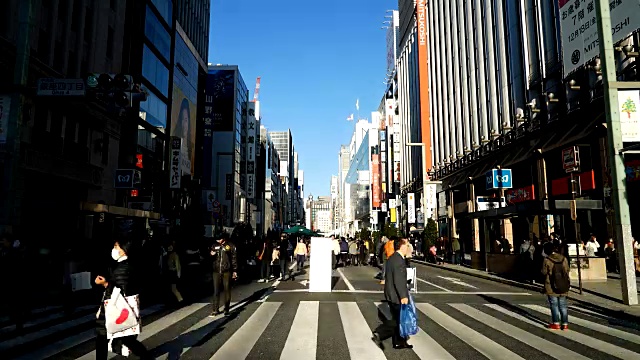 时光流逝:日本东京的银座地区视频素材