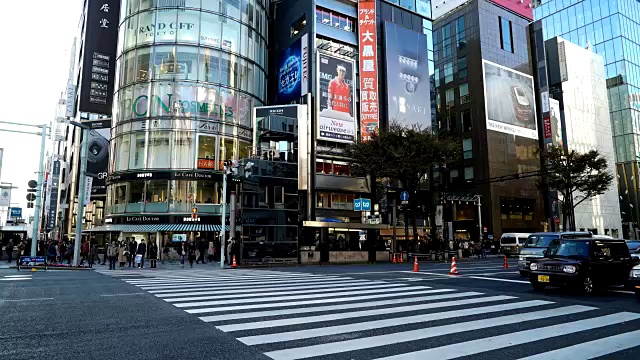 时光流逝:日本东京的银座地区视频素材