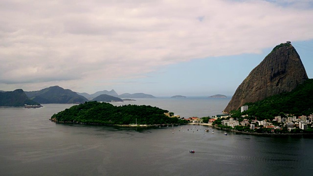 鸟瞰图180度的瓜纳巴拉湾在里约热内卢de janeiro，巴西视频素材