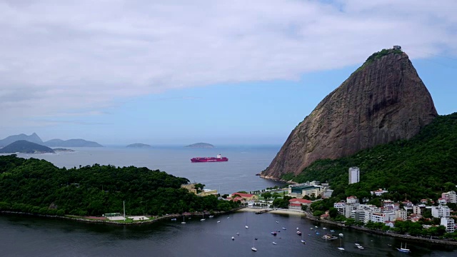 巴西里约热内卢 Pão de A��car 山的鸟瞰图视频素材