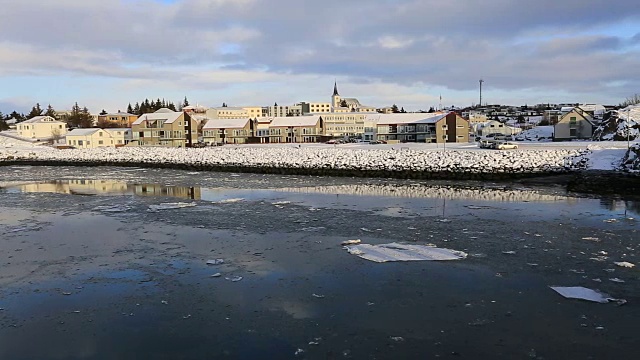 冰流，冰岛西部博格讷镇博格讷峡湾视频素材