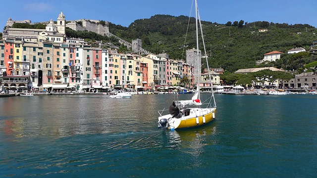 WS海港，利古里亚海岸，地中海/ Portovenere，利古里亚，意大利视频素材