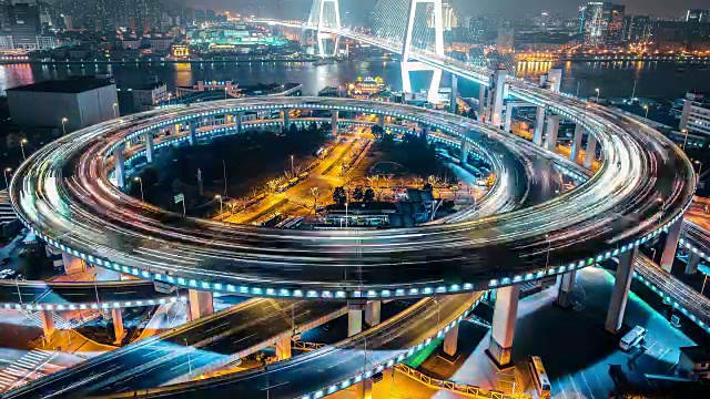 上海南浦大桥夜景视频素材