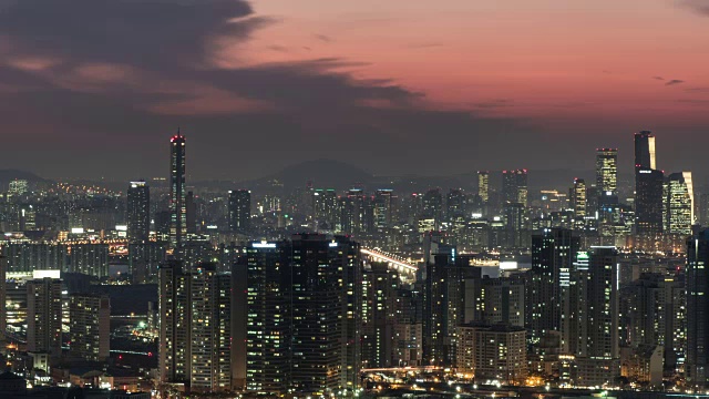 首尔市景日落到夜景视频素材