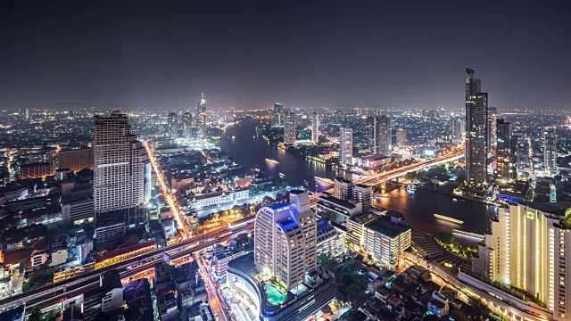 T/L WS HA城市天际线夜景/曼谷，泰国视频素材