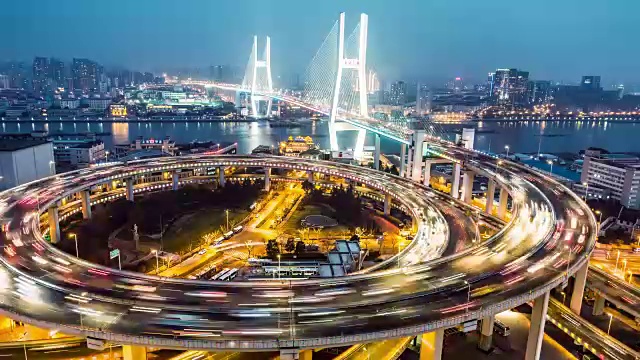 上海南浦大桥夜景视频素材