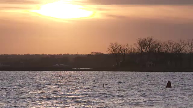 长岛湾日落视频素材