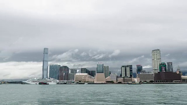 T/L WS ZO Ubran skyline of hongkong /香港视频素材