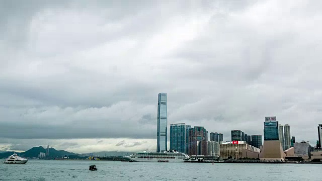 T/L WS ZO Ubran skyline of hongkong /香港视频素材