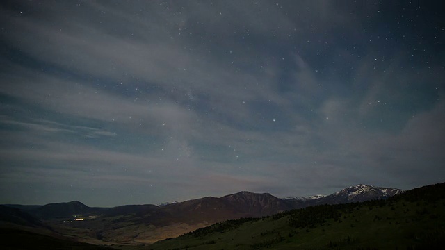 蒙大拿的星星和月亮升起-星景和时间流逝视频下载