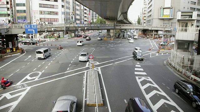 日本东京，246号公路和明治道里路口的WS T/L HA Shot视频素材