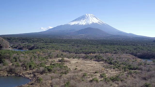 日本富士Hazone伊豆国家公园，正二湖和富士山视频素材