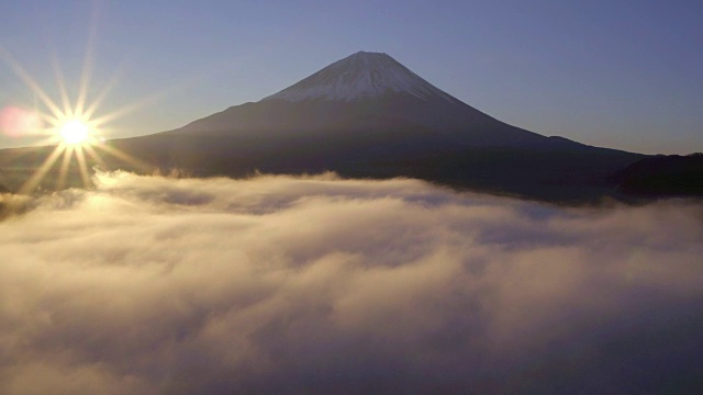 日本富士Hazone伊豆国家公园，正二湖和富士山视频素材