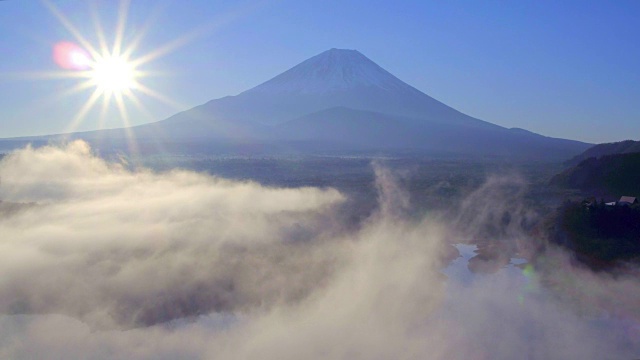 日本富士Hazone伊豆国家公园，正二湖和富士山视频素材