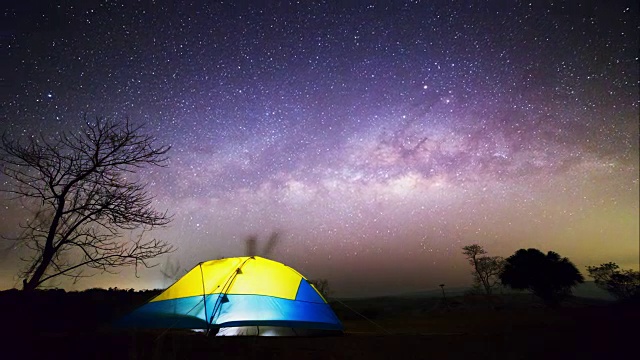 时光流逝，银河和夜空。视频素材