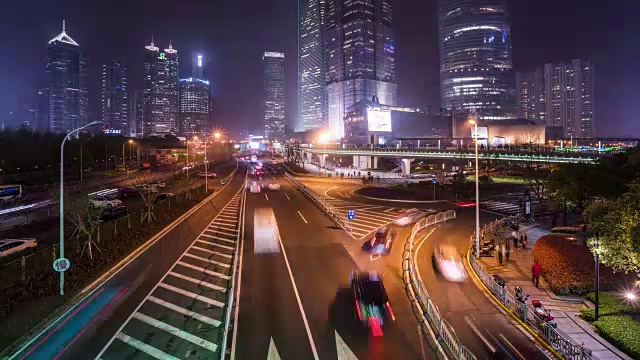 上海夜景的时间流逝视频素材