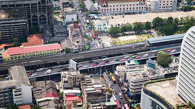 时间流逝——曼谷市中心的交通状况视频下载