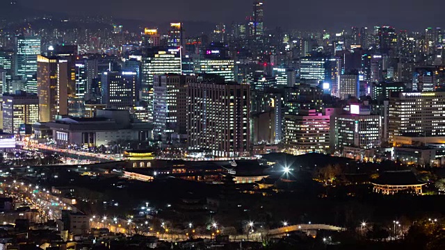 夜景京福宫(朝鲜王朝皇宫)视频素材