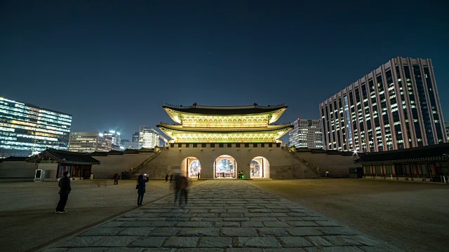 光华门(景福宫正门)夜景视频素材