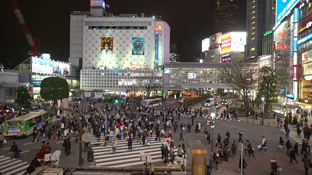 涉谷的夜晚，日本视频素材