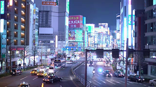 晚上的新宿，日本视频素材