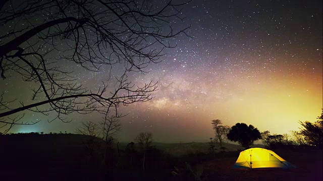 时光流逝，银河和夜空。视频素材