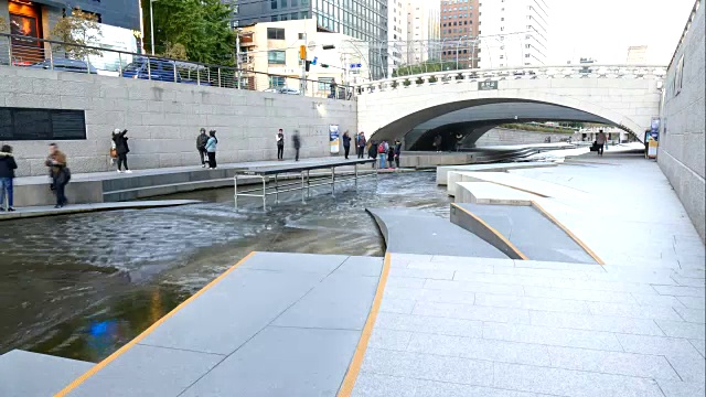 清溪川溪，首尔市视频素材