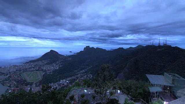 从Corcovado拍摄的时间流逝，全景图横跨城市里约热内卢de Janeiro。视频素材