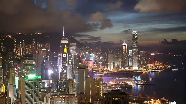 高清VDO:夜晚的香港城市视频素材