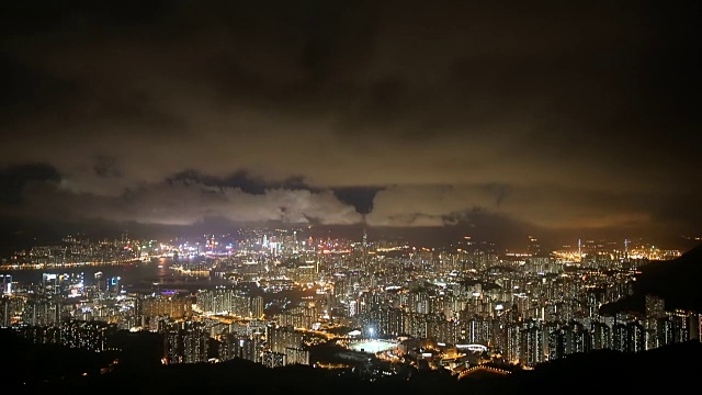 高清VDO:夜晚的香港城市视频素材