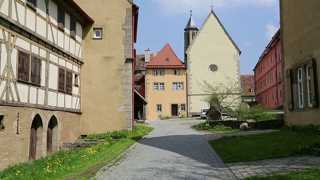 Rothenburg ob der Tauber，Spital 院子，圣灵医院视频素材