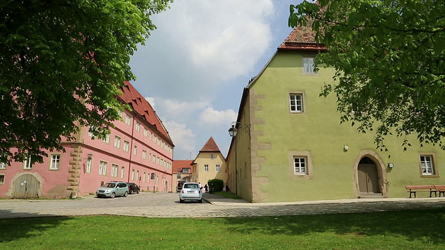 Rothenburg ob der Tauber，Spital 院子，圣灵医院视频素材