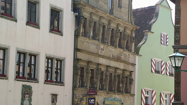 Rothenburg ob der Tauber, Schmiedgasse街的总建筑师之家视频素材