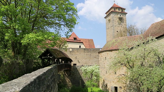 Rothenburg ob der Tauber，医院堡垒(Spitalbastei)视频素材