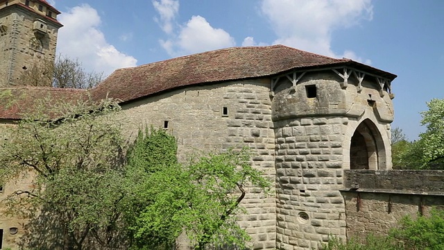 Rothenburg ob der Tauber，医院堡垒(Spitalbastei)视频素材