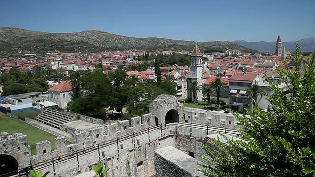 Trogir, Kamerlengo城堡，由Marin Radoj于15世纪建造视频素材