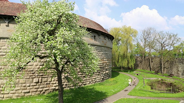 Rothenburg ob der Tauber，医院堡垒(Spitalbastei)视频素材