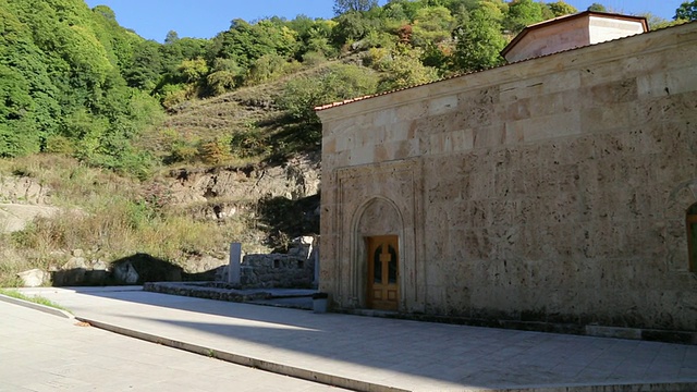 哈加津修道院，餐厅的外景视频素材