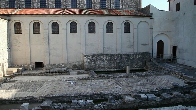 basilica的考古遗迹Euphrasius basilica, Porec视频素材