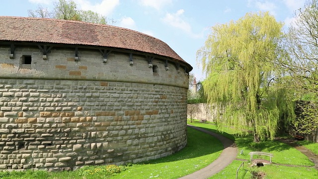 Rothenburg ob der Tauber，医院堡垒(Spitalbastei)视频素材