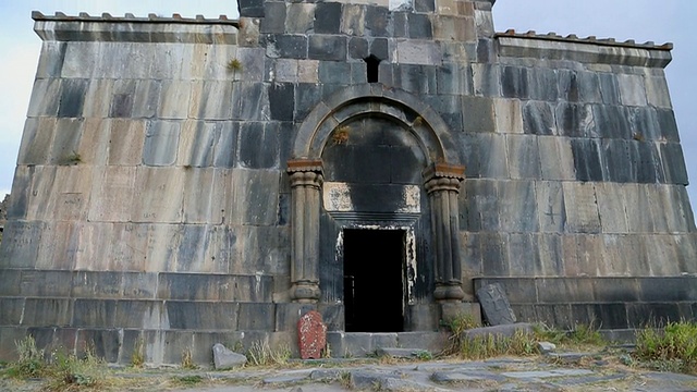 Amberd城堡，faÃ§ade of Vahramashen教堂视频素材