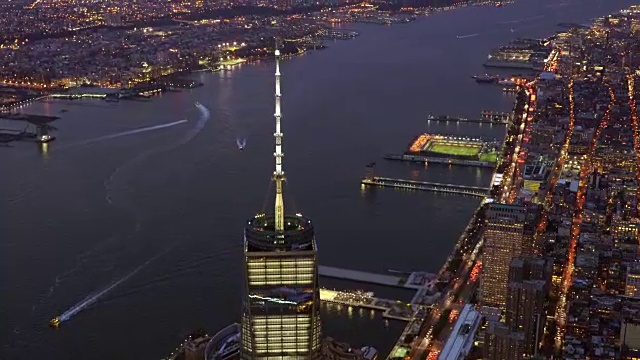 城市大都市鸟瞰图。城市的城市背景。建立射击天际线商业区视频素材