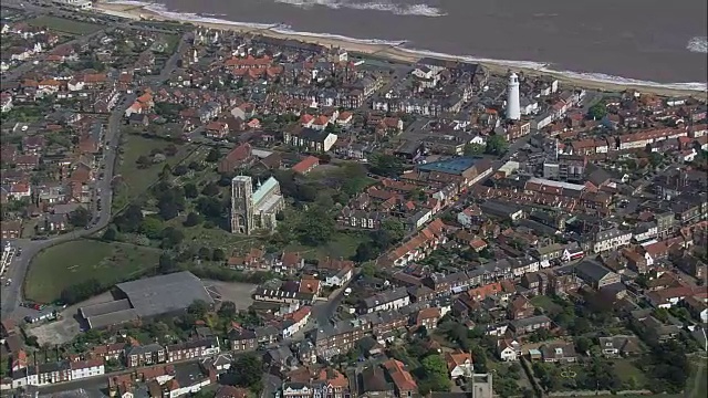 Southwold -鸟瞰图-英格兰，萨福克，Waveney区，英国视频素材