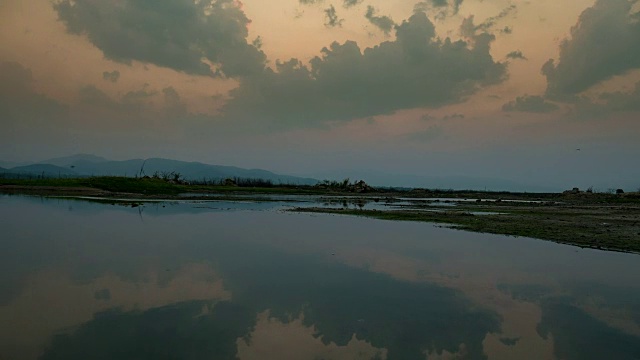 美丽的日落后天空的景观时间流逝视频素材