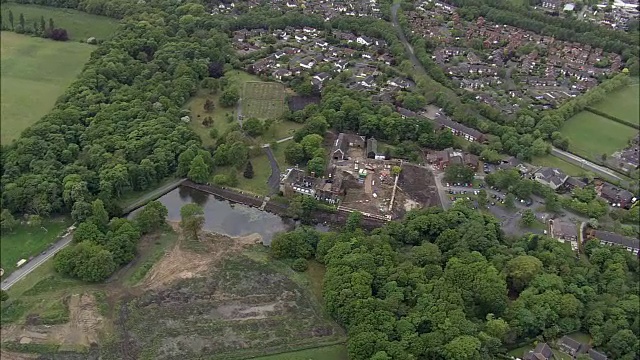 阿斯特利大厅-鸟瞰图-英格兰，兰开夏，Chorley区，英国视频素材