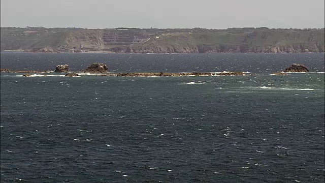 泽西海岸-鸟瞰图-直升机拍摄，航空视频，电影，建立拍摄，泽西视频素材