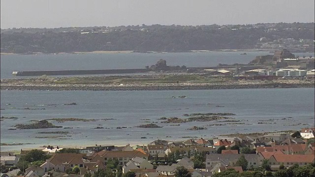 泽西海岸-鸟瞰图-直升机拍摄，航空视频，电影，建立拍摄，泽西视频素材