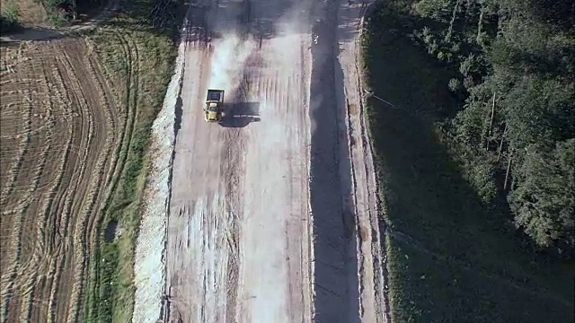 高速公路建设-鸟瞰图-巴伐利亚，德国视频素材