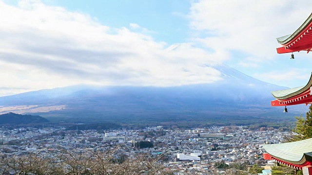 4K时光流逝:日本富士山视频素材